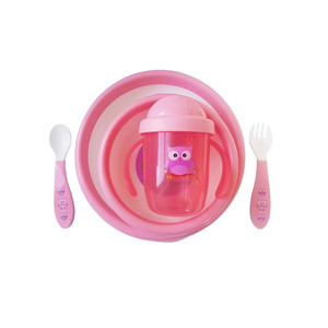 Набор детской посуды (розовый)
