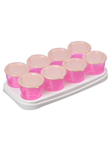 Набор контейнеров для хранения детского питания и грудного молока 8шт.(розовый)