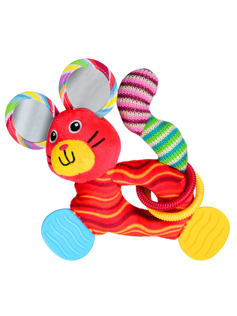 Мягкая игрушка с прорезывателем и погремушкой Bright friend (мышка)